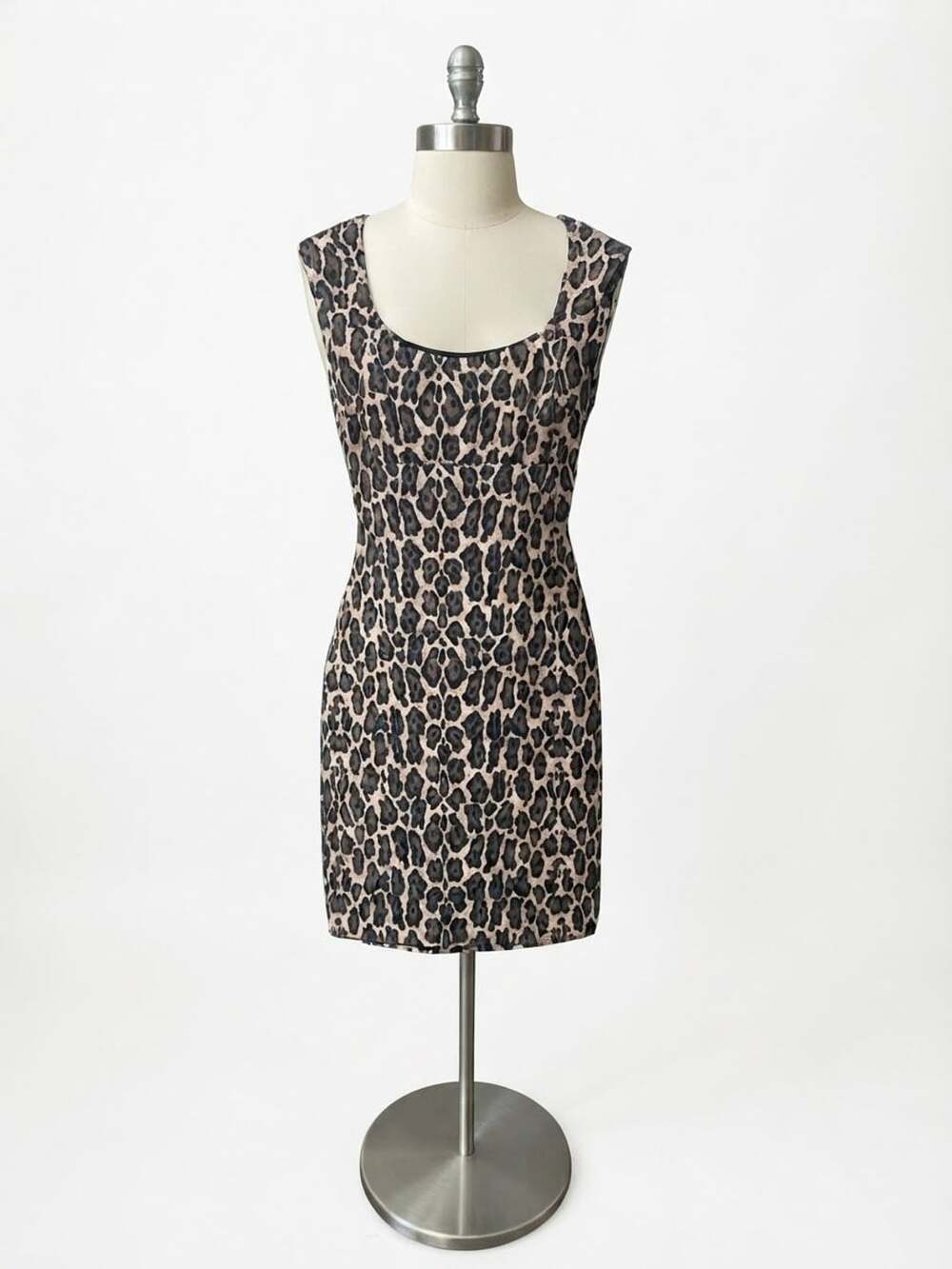 Vintage Cache Leopard Print Sheath Dress Size S
